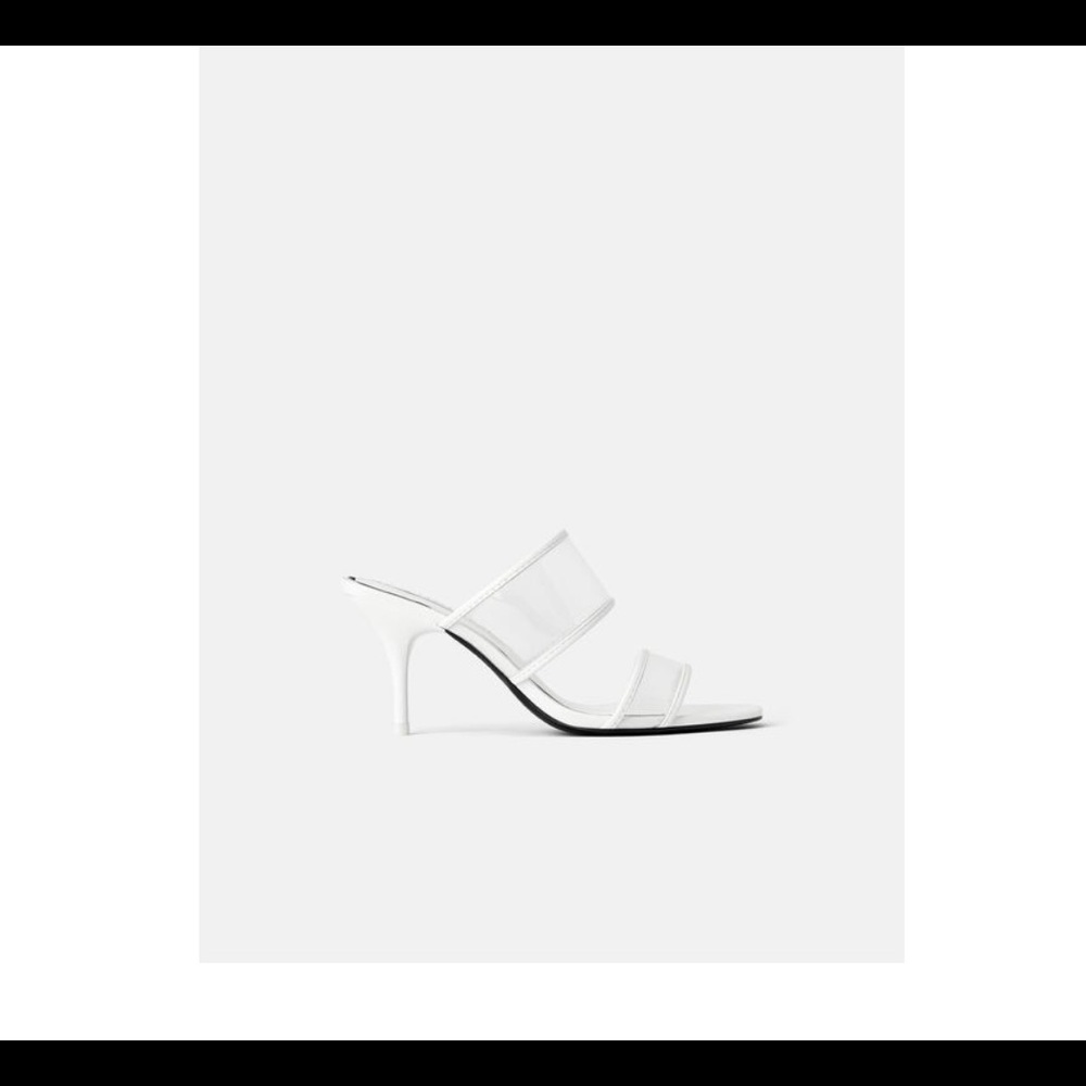 White clear mules